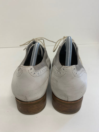 Fabulous Next Softwear leather Brogue UK 8 D Grey and White Glitter LK006