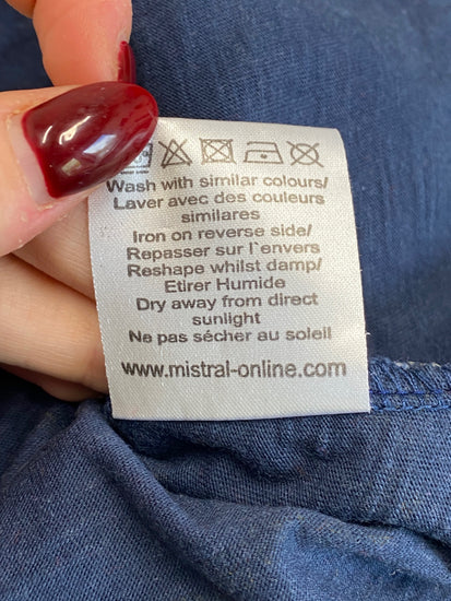 Fabulous Mistral Dress UK 10 Navy Blue with Multicolor Patterns WLH01