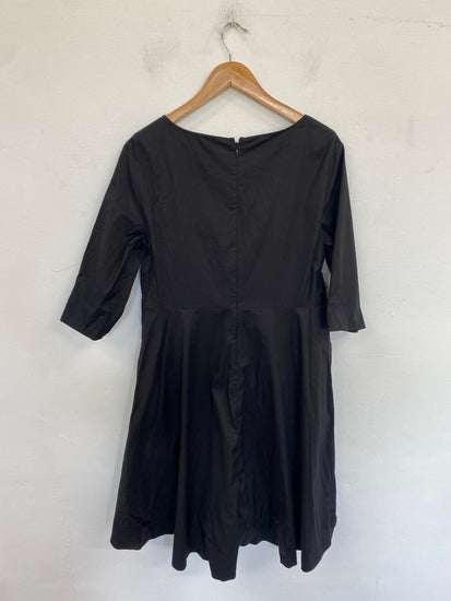 Fabulous COS Cotton Blend Dress Uk 12 Black LB001