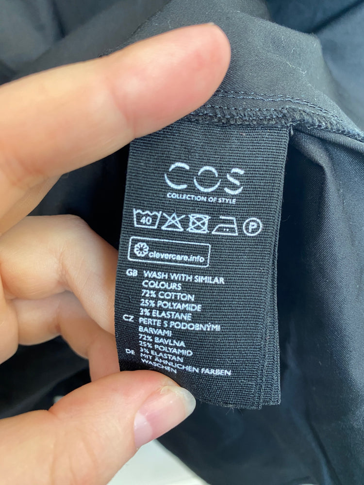 Fabulous COS Cotton Blend Dress Uk 12 Black LB001
