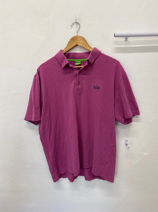 Fabulous BOSS Polo Shirt XL Pink classic fit cotton KM001