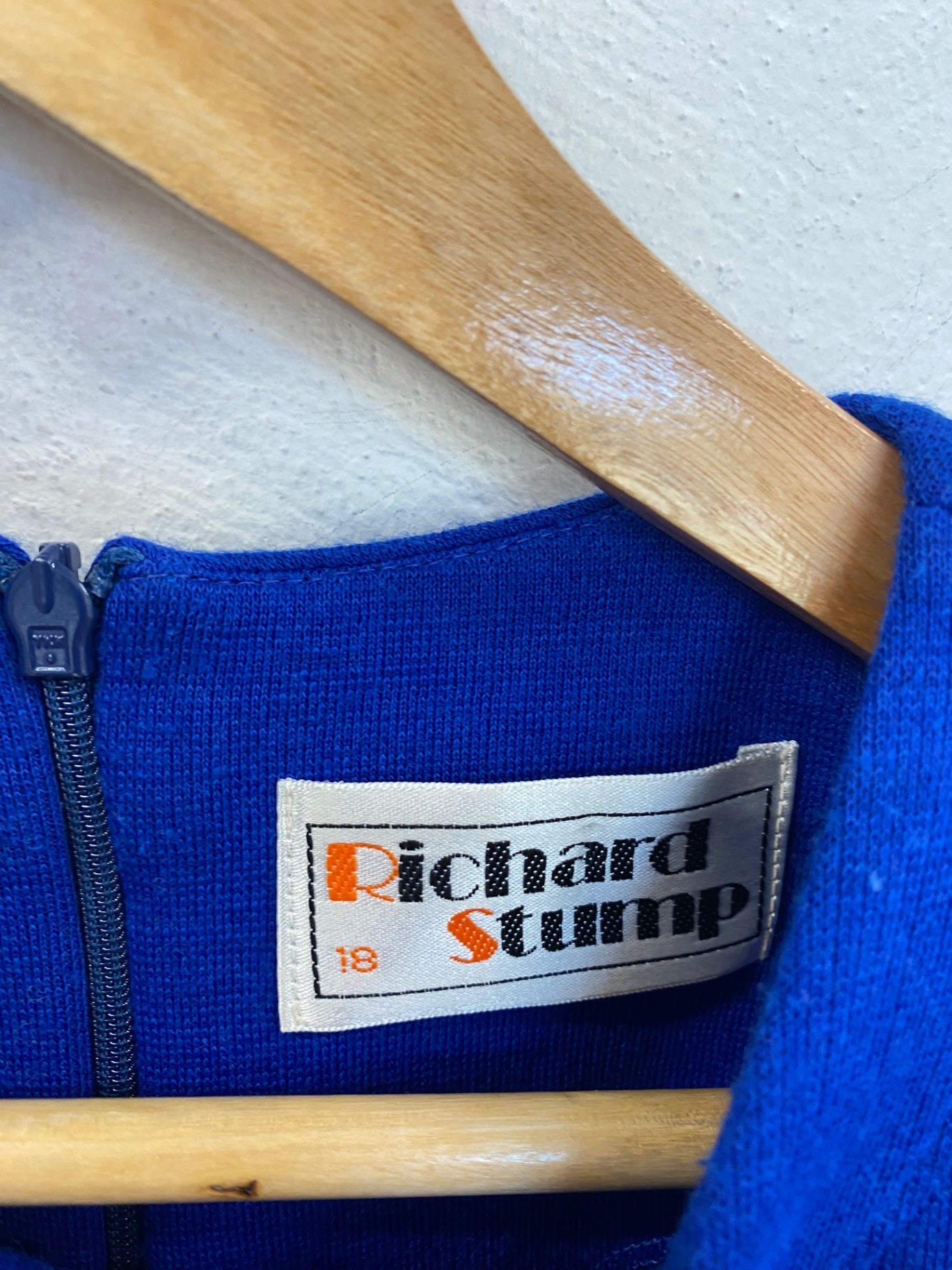 Fabulous Vintage Richard Stump Dress UK 18 Blue LB001