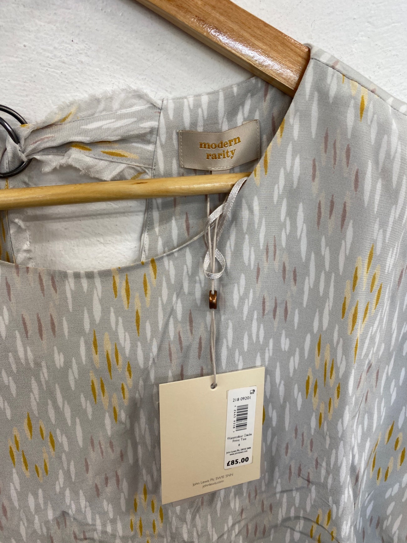 Fabulous Modern Rarity Blouse UK 8 Gray with Yellow Patterns WLH01