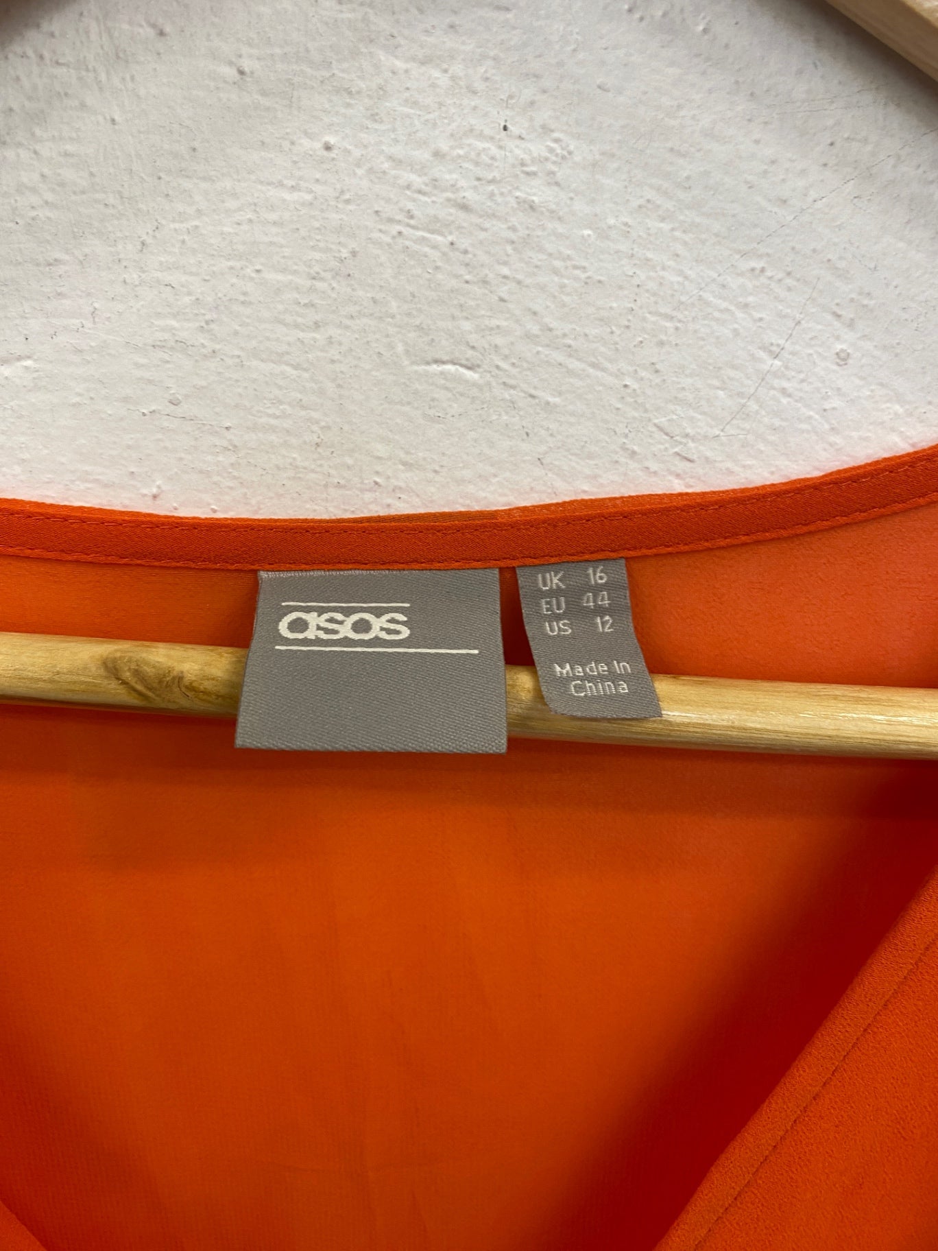 Fabulous ASOS Broderie Dress UK 16 Orange LB001