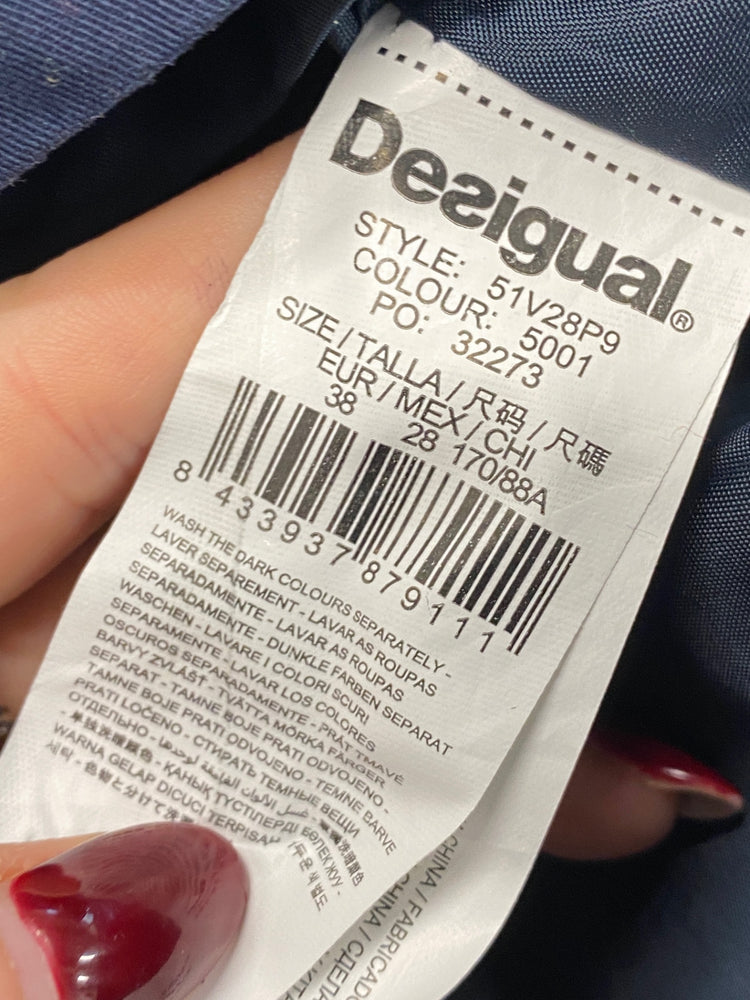 Fabulous Desigual Dress UK 10 Navy Blue designer WLH01