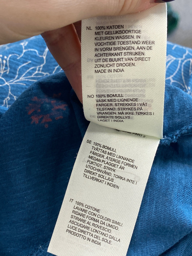 Fabulous White stuff Dress UK 10 Blue floral outline WLH01