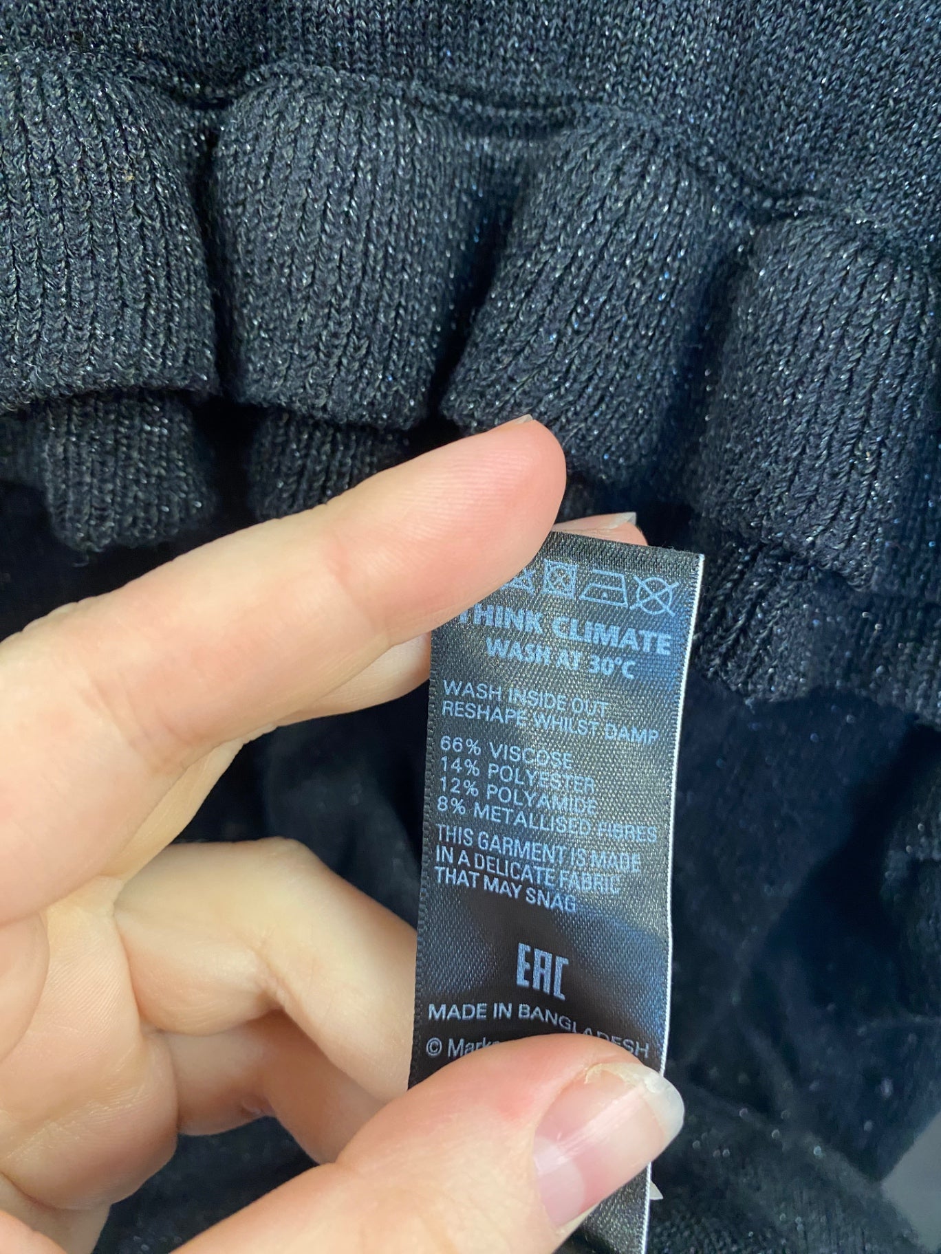 Fabulous Marks & Spencers Sweater UK 14 Black Sparkle LB001