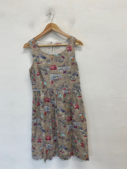 Fabulous Cath Kidston Dress UK 10 Beige midi summer WLH01