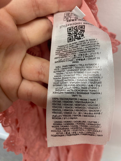 Fabulous Guess Maxi Dress XS Coral Botanical Embroidered Lacey RG020