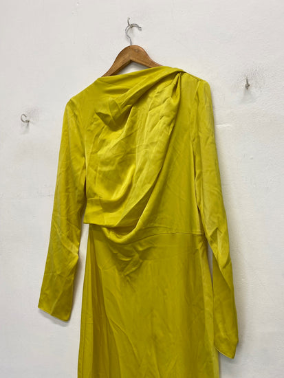 Fabulous Asos Design Evening Dress Uk12 oriental neon Yellow RG020