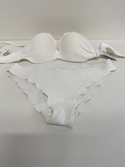Gorgeous H&M Bikini uk8 White Cup 32C scallop edge RG020
