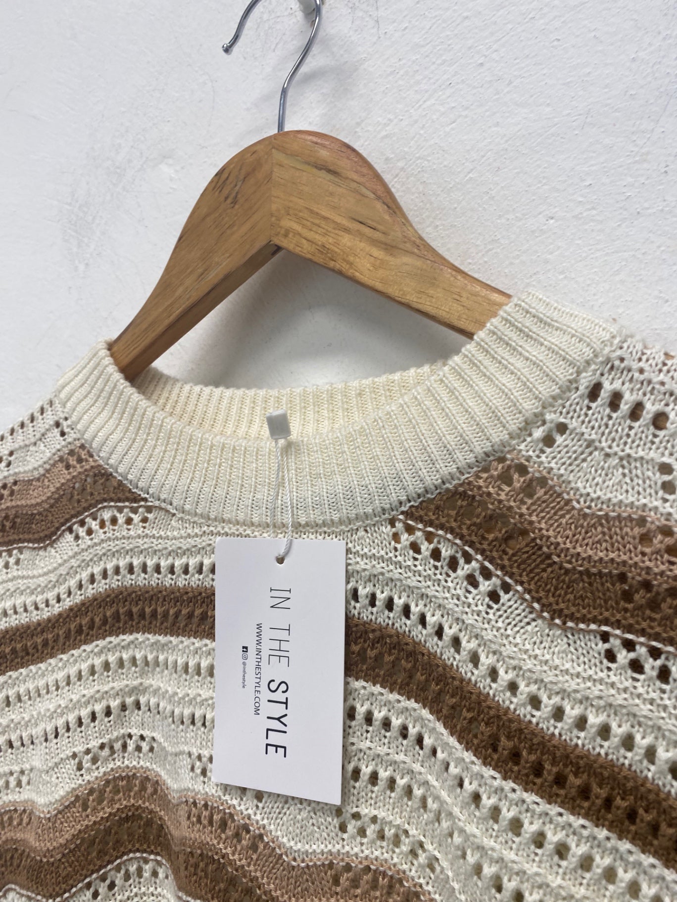 Fabulous IN THE STYLE crochet boho Sweater 10/12 Beige, Brown, Cream RG020