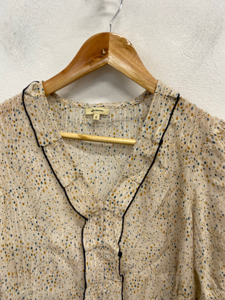 Fabulous Bellerose Blouse Uk 6 Beige with multicolored dots boho RG020
