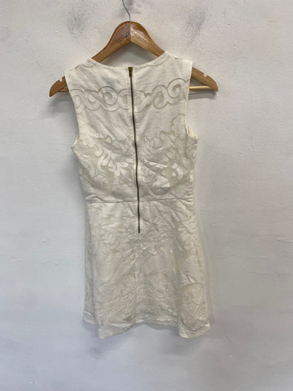 Gorgeous H&M Dress UK 8 Cream lace overlay midi boho RG020