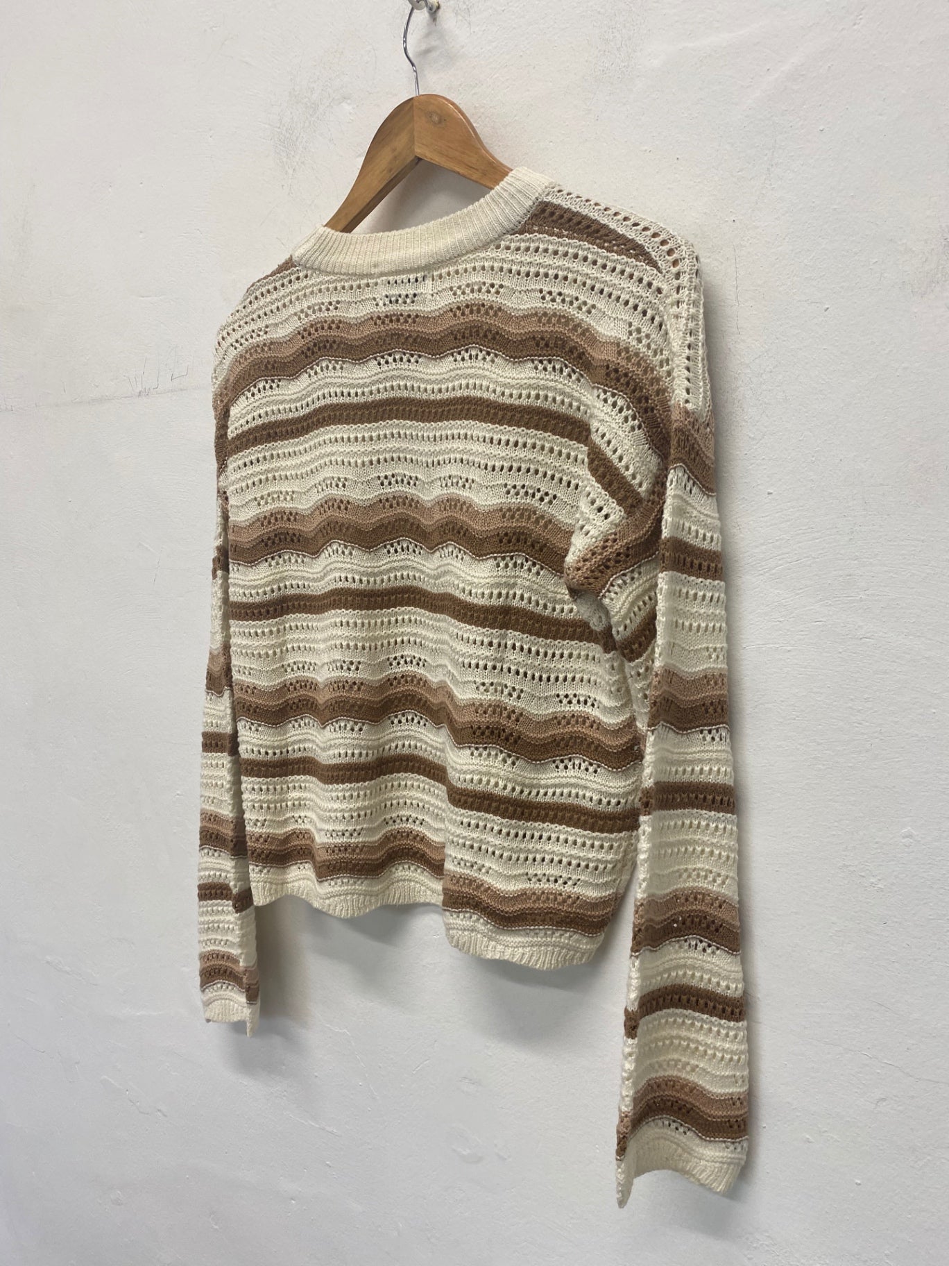 Fabulous IN THE STYLE crochet boho Sweater 10/12 Beige, Brown, Cream RG020