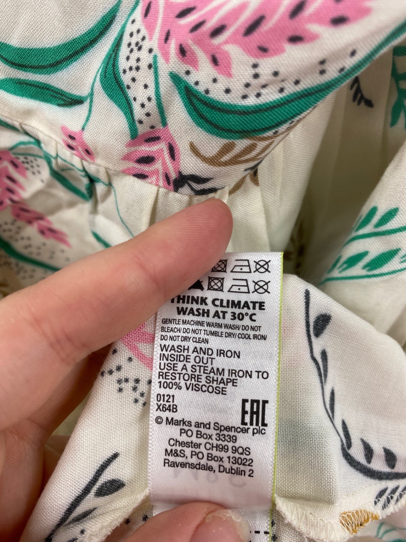 Boho Chic Marks & Spencers Midi Dress UK 8 Cream Multicolour Botanical Print RG020