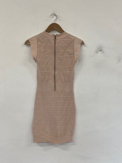 Fabulous French Connection Bodycon Dress UK 8 Blush Pink RG020