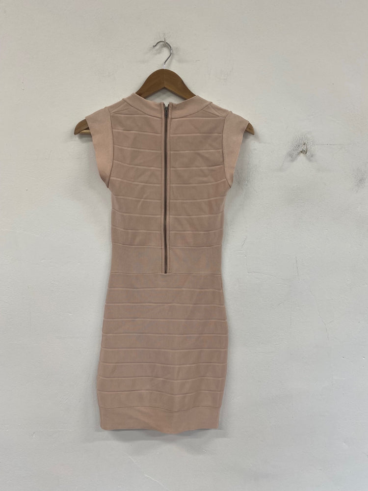 Fabulous French Connection Bodycon Dress UK 8 Blush Pink RG020