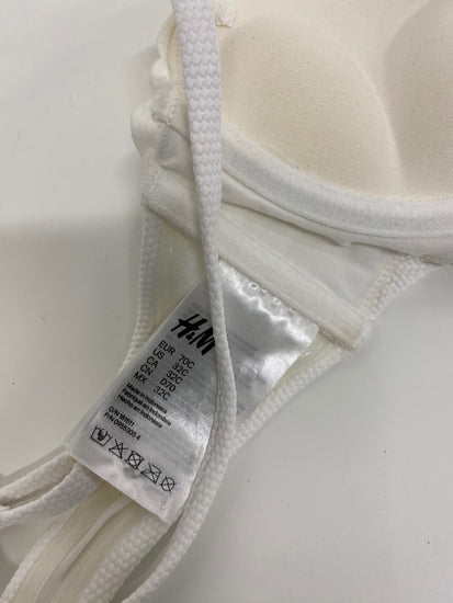 Gorgeous H&M Bikini uk8 White Cup 32C scallop edge RG020