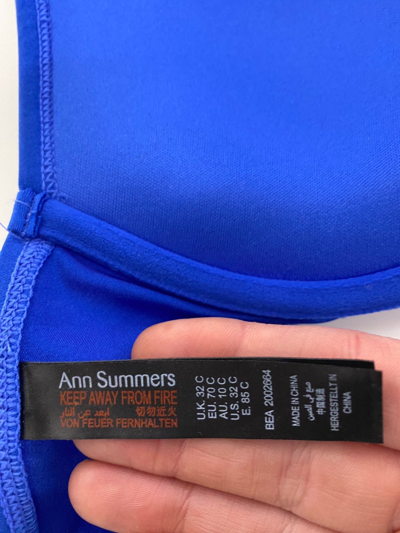 Gorgeous Ann Summers Bikini Uk10 Blue sparkle Uk32C RG020