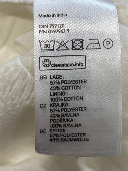 Gorgeous H&M Dress UK 8 Cream lace overlay midi boho RG020