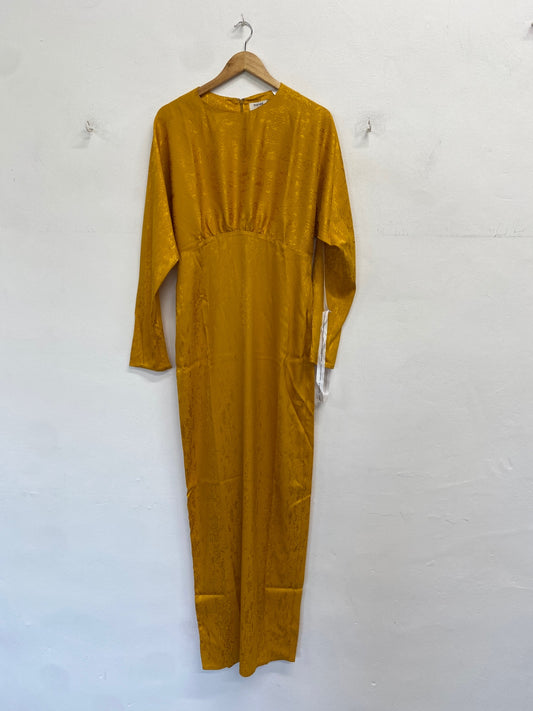 Fabulous Flounce London Dress Uk 12 Mustard yellow RG020