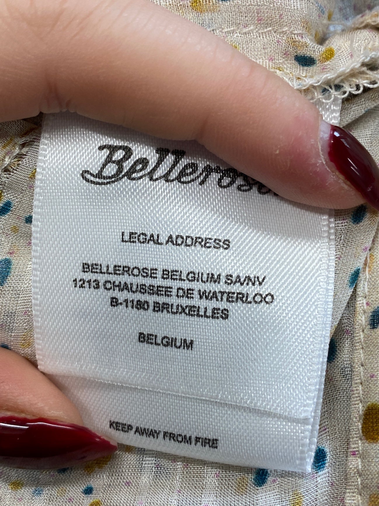 Fabulous Bellerose Blouse Uk 6 Beige with multicolored dots boho RG020