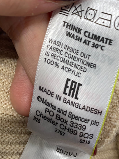 Gorgeous Marks & Spencers Sweater top S Beige ribbed RG020