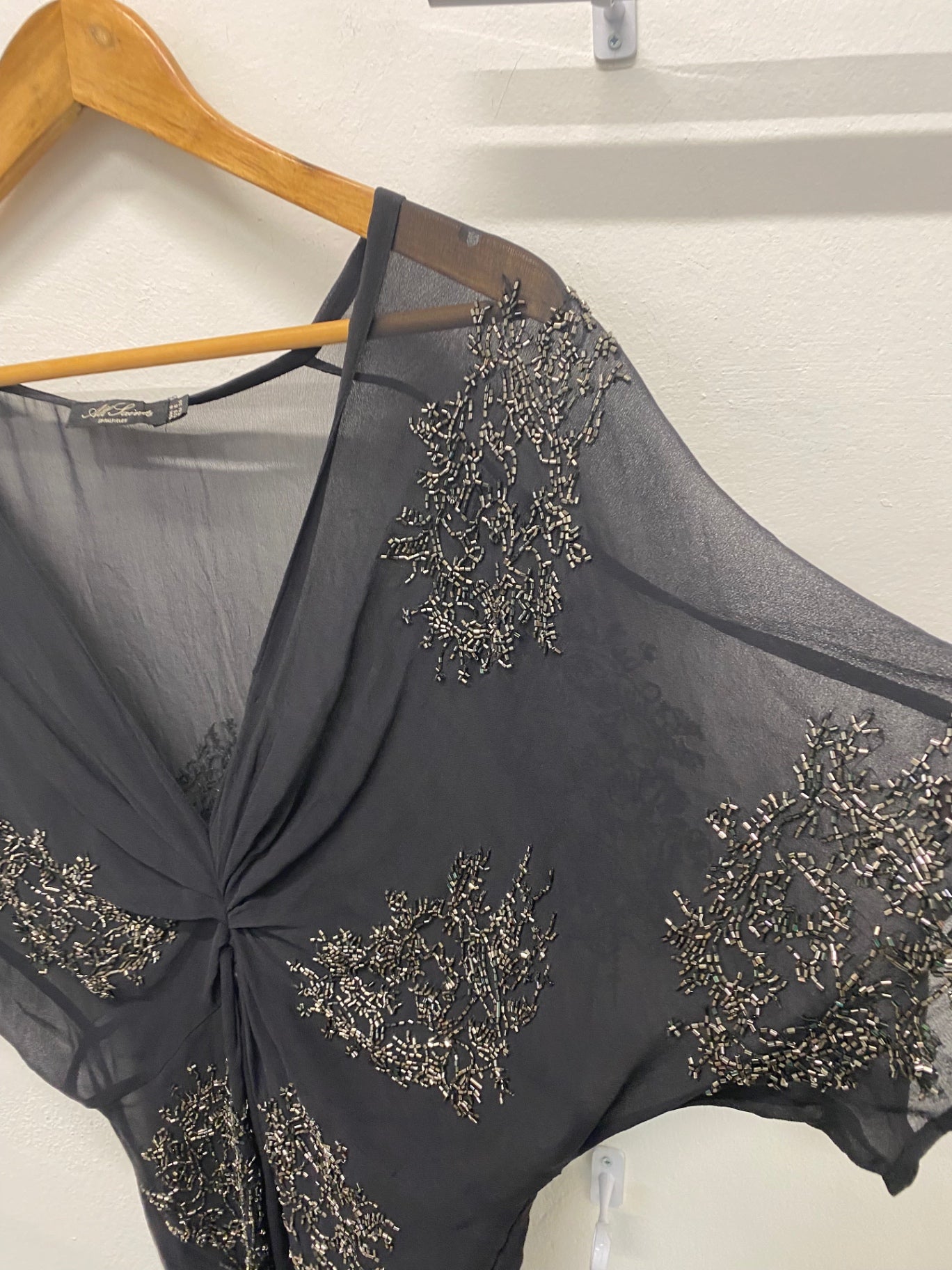 Gorgeous All Saints Kimono uk8 boho vintage 06 chic Black RG020