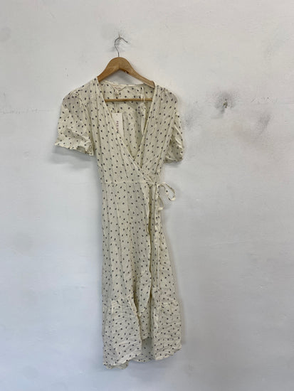 Fabulous PER UÑA Dress Uk 6 Cream with black floral pattern
