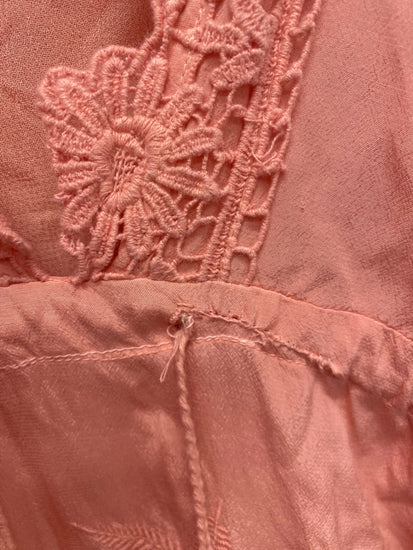 Fabulous Guess Maxi Dress XS Coral Botanical Embroidered Lacey RG020