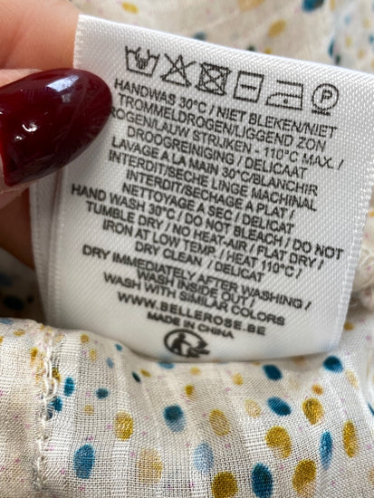 Fabulous Bellerose Blouse Uk 6 Beige with multicolored dots boho RG020