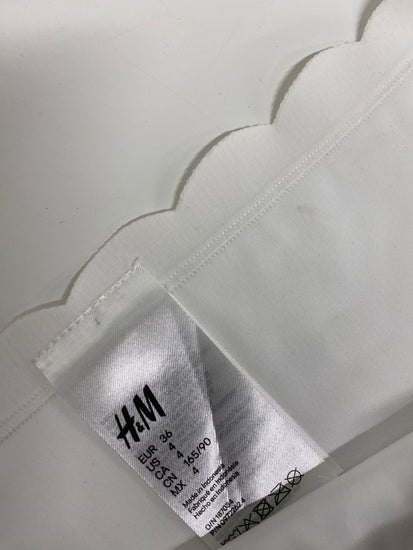 Gorgeous H&M Bikini uk8 White Cup 32C scallop edge RG020