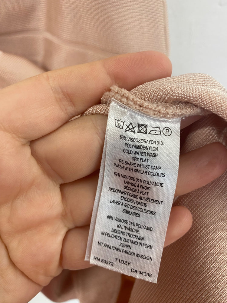 Fabulous French Connection Bodycon Dress UK 8 Blush Pink RG020