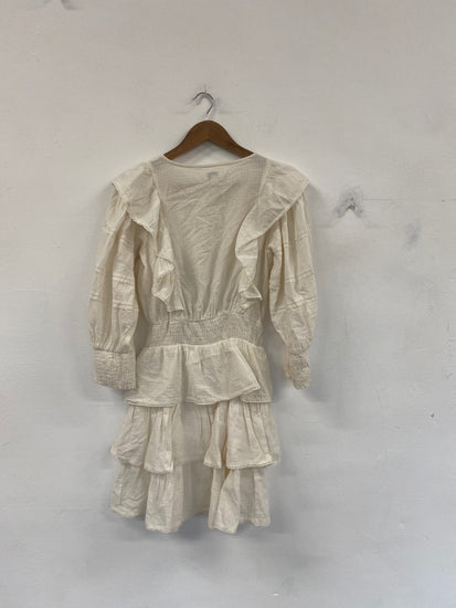 Boho Chic River Island Mini Dress Uk 6 Cream Lace RG020