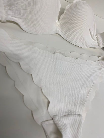Gorgeous H&M Bikini uk8 White Cup 32C scallop edge RG020