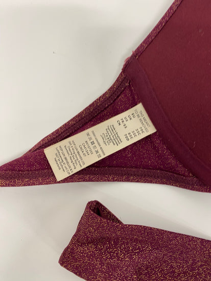 Gorgeous Hop Yun Bikini Uk 12 Burgundy with gold shimmer RG020