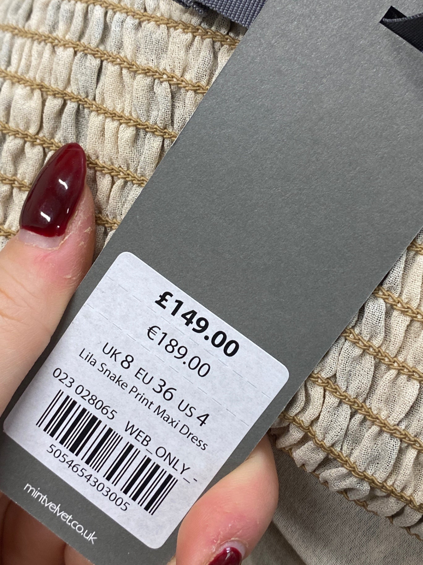 Fabulous Mint Velvet Maxi Dress UK 8 Brown snakeprint and beige RG020