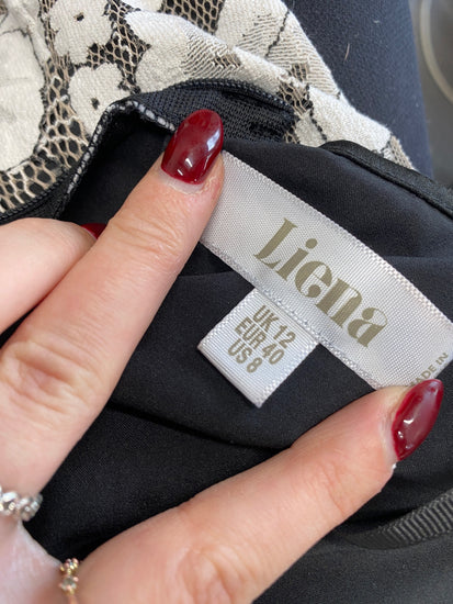 Fabulous Liena Dress Uk 12 Beige with black details RG020