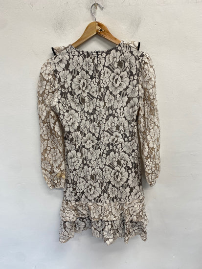 Fabulous Liena Dress Uk 12 Beige with black details RG020