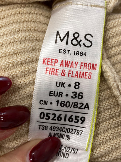 Gorgeous Marks & Spencers Sweater top S Beige ribbed RG020