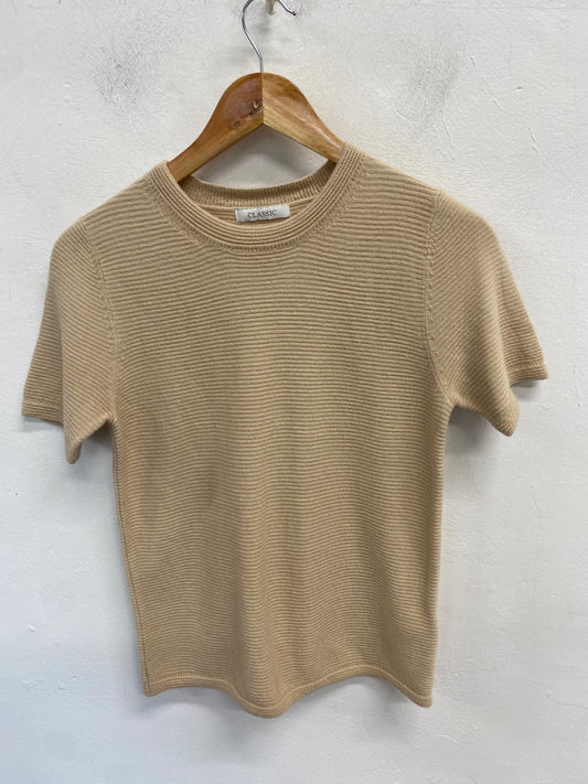 Gorgeous Marks & Spencers Sweater top S Beige ribbed RG020