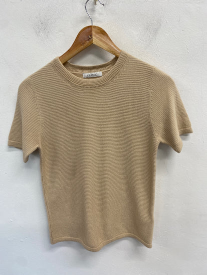 Gorgeous Marks & Spencers Sweater top S Beige ribbed RG020