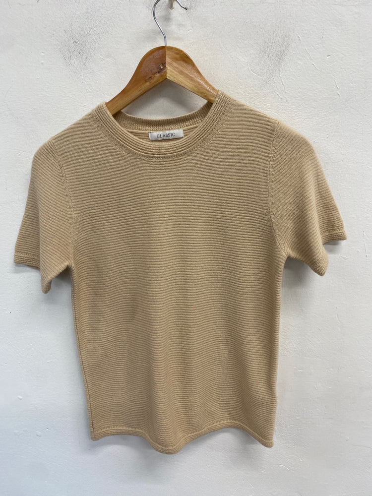 Gorgeous Marks & Spencers Sweater top S Beige ribbed RG020