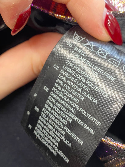 Gorgeous H&M Skirt UK 8 Purple and Gold pattern mini RG020