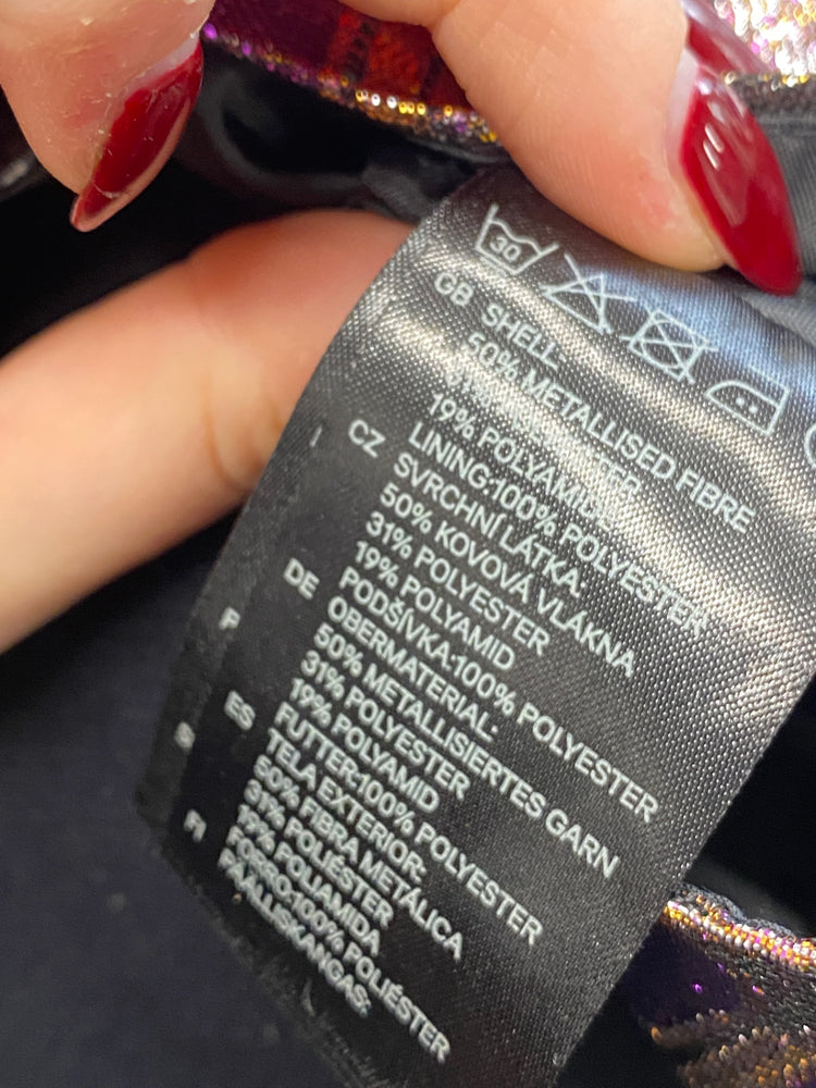 Gorgeous H&M Skirt UK 8 Purple and Gold pattern mini RG020