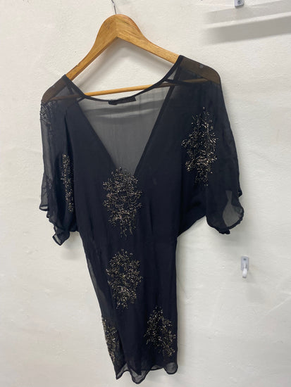 Gorgeous All Saints Kimono uk8 boho vintage 06 chic Black RG020