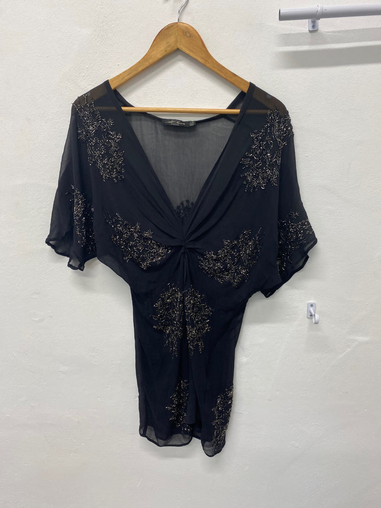 Gorgeous All Saints Kimono uk8 boho vintage 06 chic Black RG020