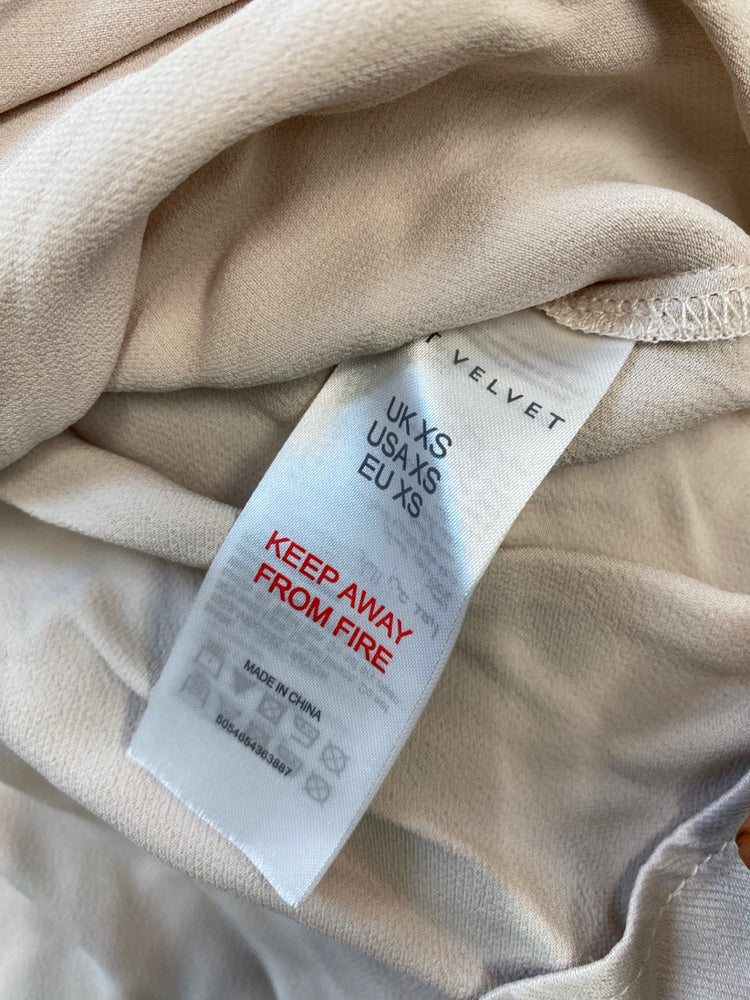 Fabulous MINI VELVET Camisole UkXS oyster blocked detail RG020