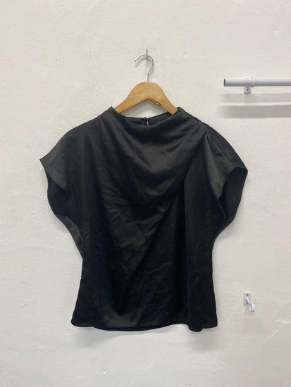 Fabulous Asos Design Blouse UK 8 Black Oriental slash neck RG020